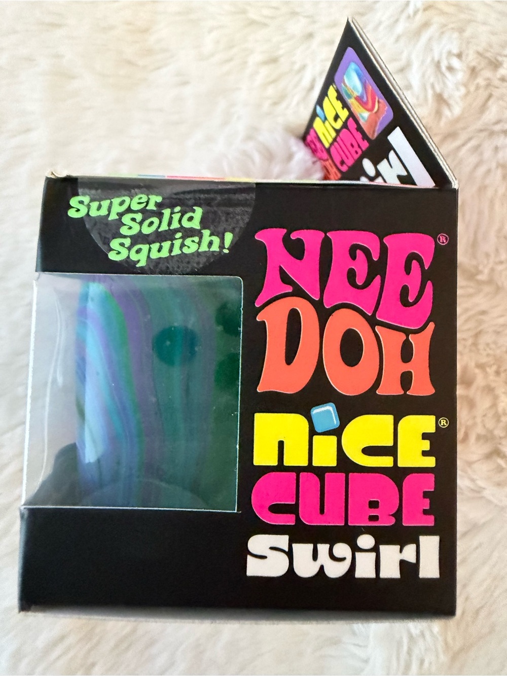 NeeDoh Nice Cube Swirl Stress Toy - Blue/Purple/Green